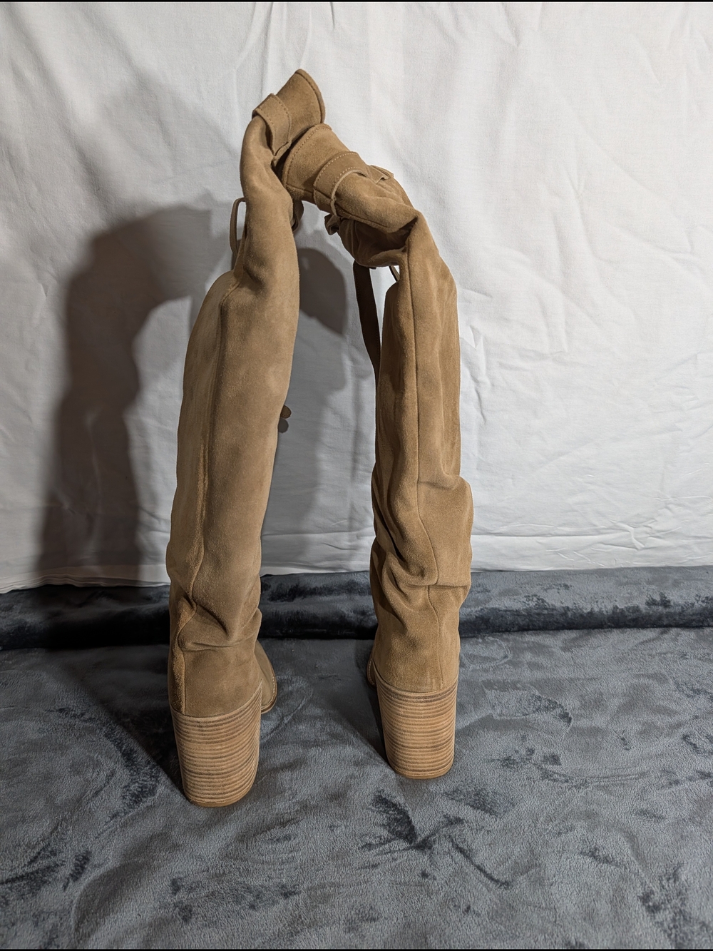 Free People Over-the-Knee Suede Boots in Tan - Picture 4 of 8